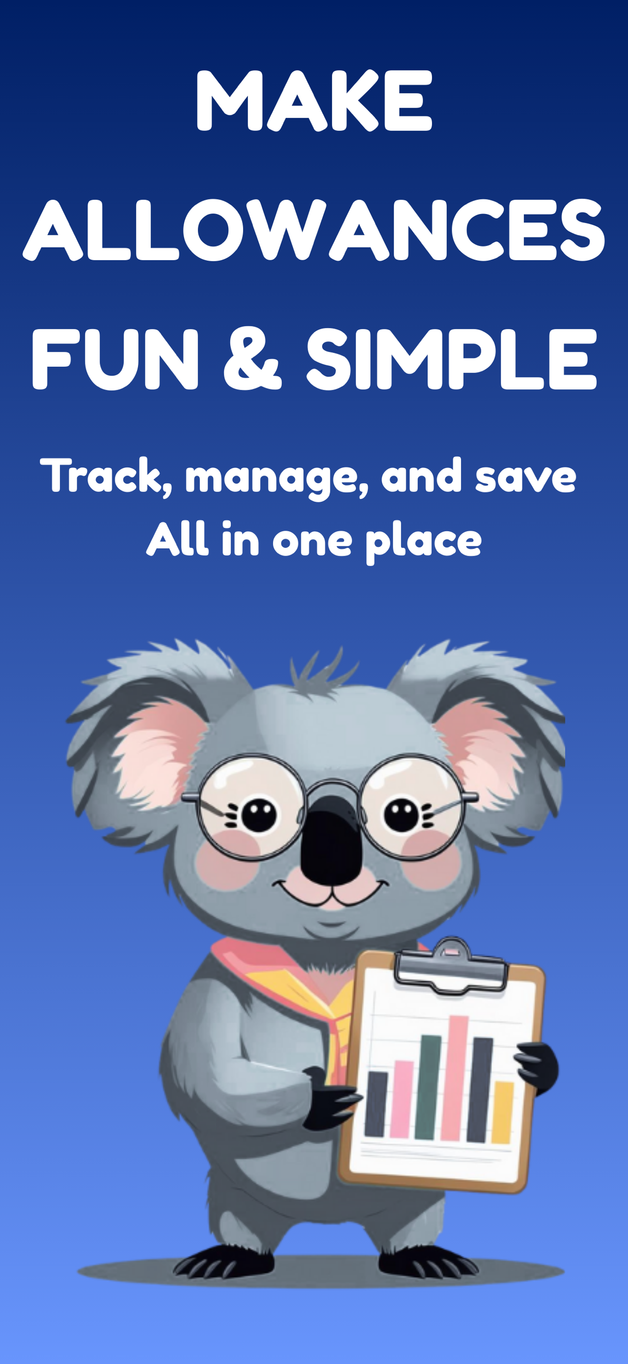 Kash allowance tracker app onboarding screen: make allowances fun and simple